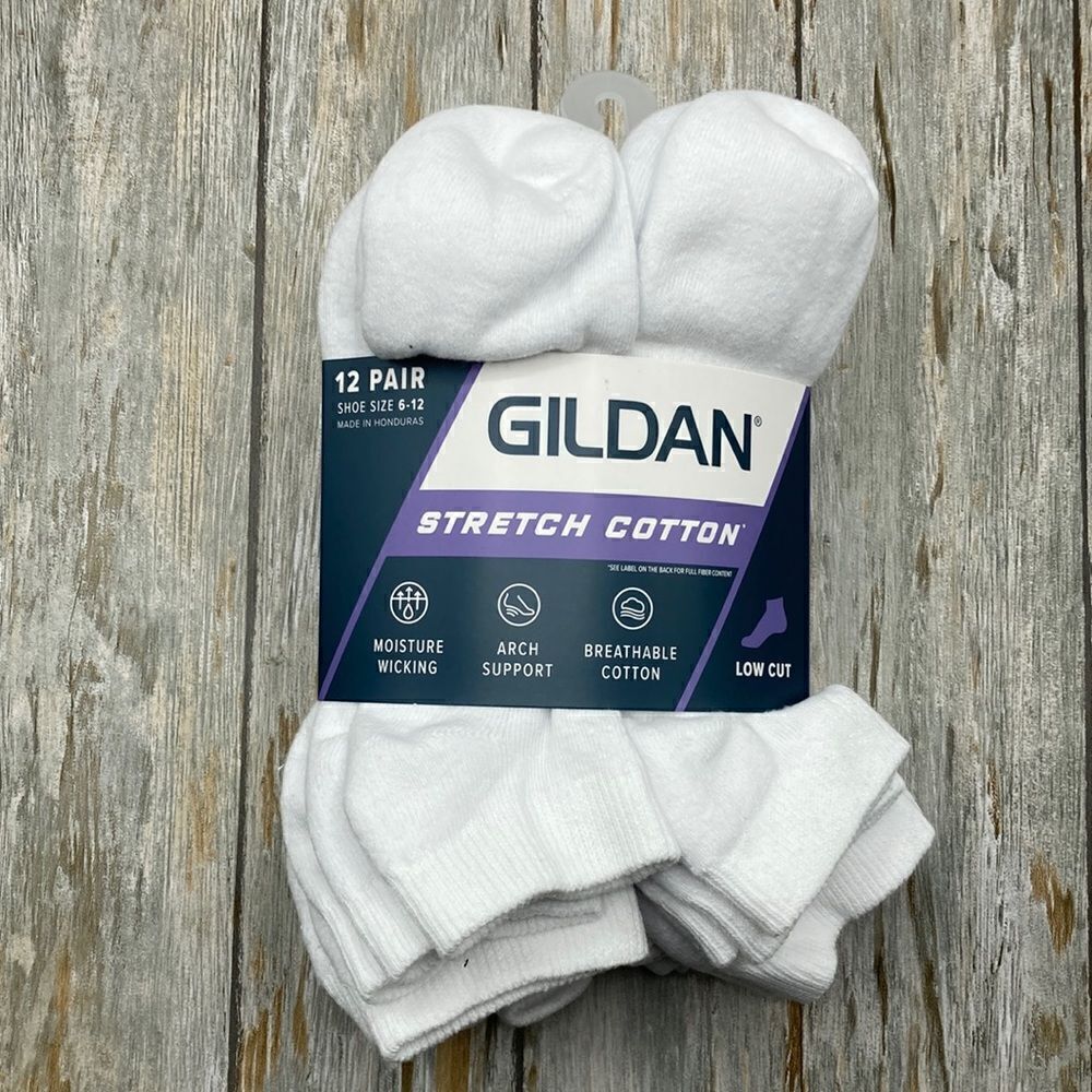 Mens Low Cut Cotton Stretch Breathable Arch Support Socks 12-Pack Shoe Size 6-12
